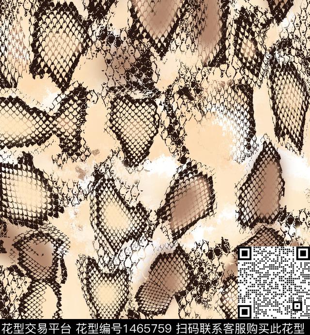 WL轩墨-000028动物纹蛇皮.jpg - 1465759 - 大牌风 欧美 创意 - 数码印花花型 － 女装花型设计 － 瓦栏