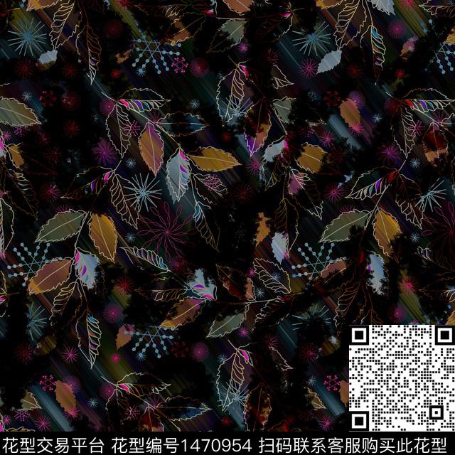s63732196Z.jpg - 1470954 - 绿植树叶 数码花型 时尚 - 数码印花花型 － 男装花型设计 － 瓦栏