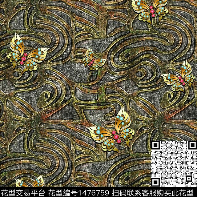 j - 16.jpg - 1476759 - 定位花 抽象花卉 数码定位花 - 数码印花花型 － 女装花型设计 － 瓦栏