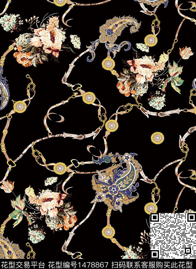 0131-a.jpg - 1478867 - 数码花型 民族风 佩斯利 - 数码印花花型 － 女装花型设计 － 瓦栏