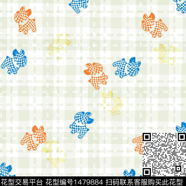 WC02221.jpg - 1479884 - 动物花卉 几何 黑白花型 - 传统印花花型 － 女装花型设计 － 瓦栏