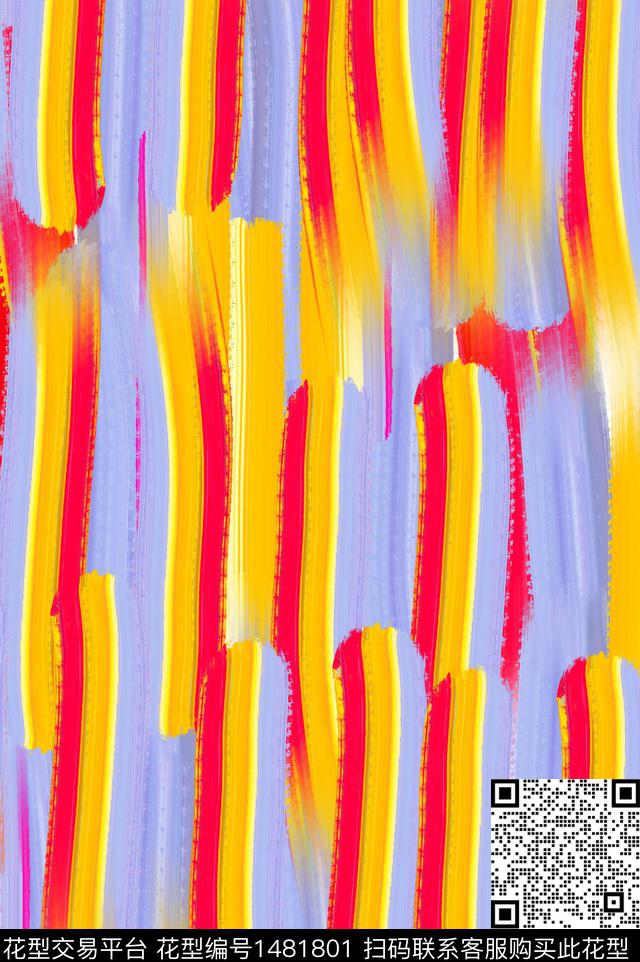 彩色肌理印花.jpg - 1481801 - 几何 线条画 民族风 - 数码印花花型 － 女装花型设计 － 瓦栏