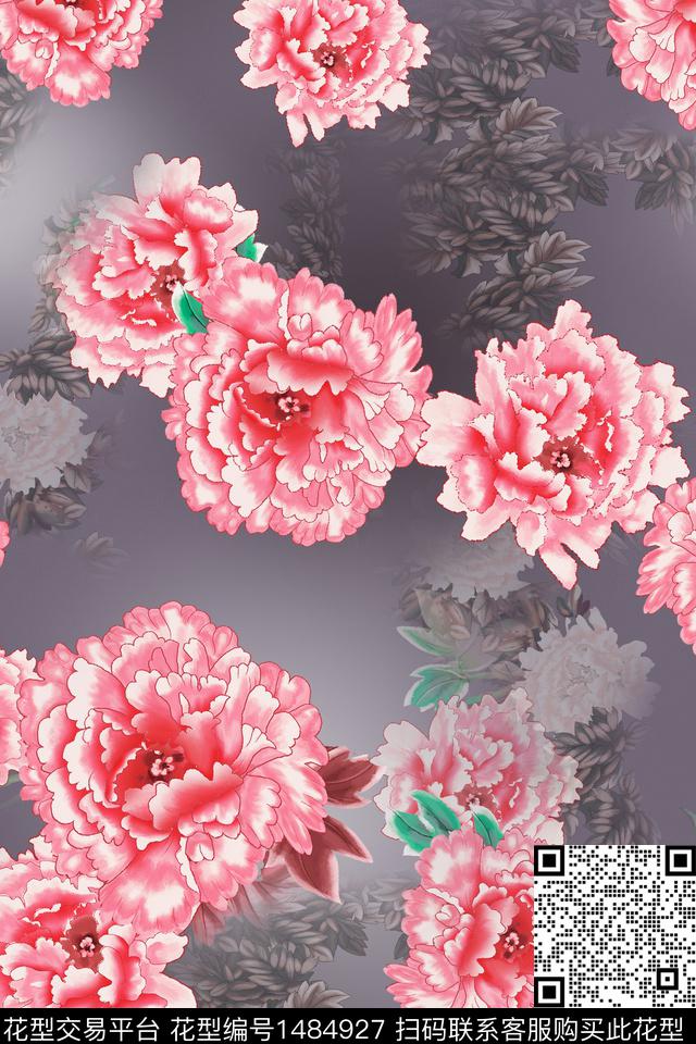 Orst_gmd0669L.jpg - 1484927 - 花卉 大花 中老年 - 数码印花花型 － 女装花型设计 － 瓦栏