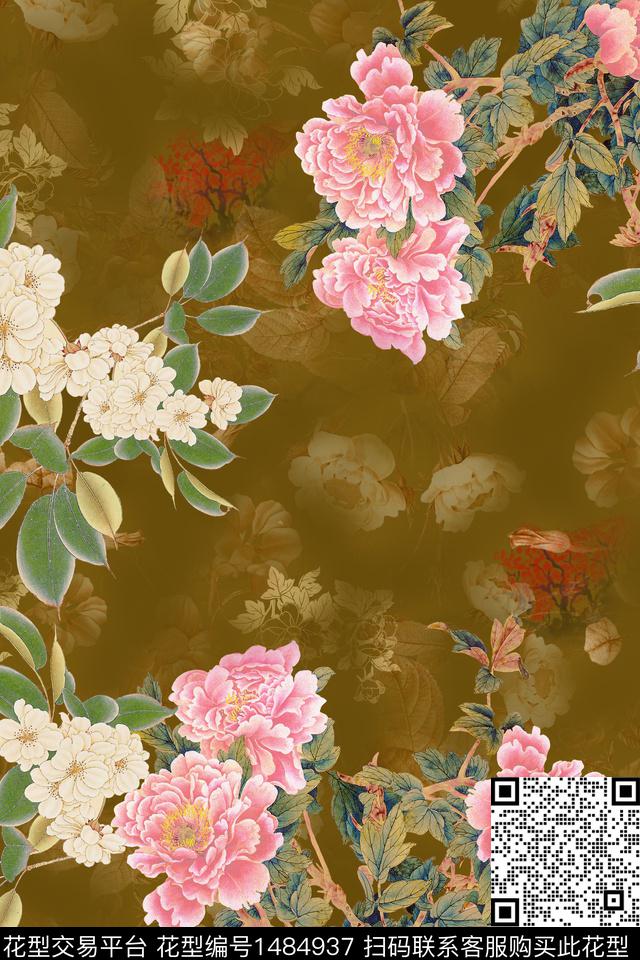 Orst_gmd0660L.jpg - 1484937 - 花卉 大花 中老年 - 数码印花花型 － 女装花型设计 － 瓦栏