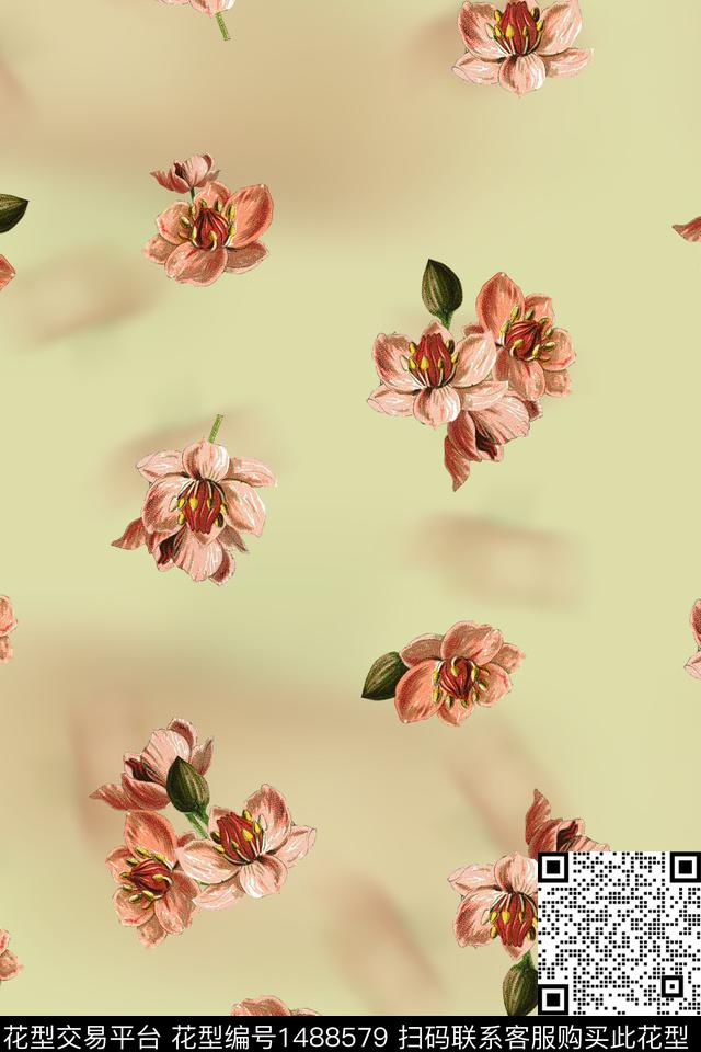 2022-4-1花.jpg - 1488579 - 数码花型 花卉 小碎花 - 数码印花花型 － 女装花型设计 － 瓦栏