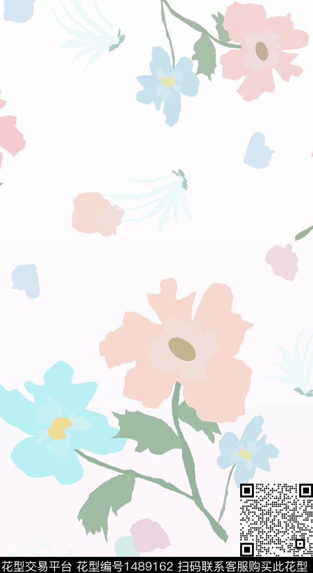 2.jpg - 1489162 - 写意 渐变 几何花卉 - 数码印花花型 － 床品花型设计 － 瓦栏