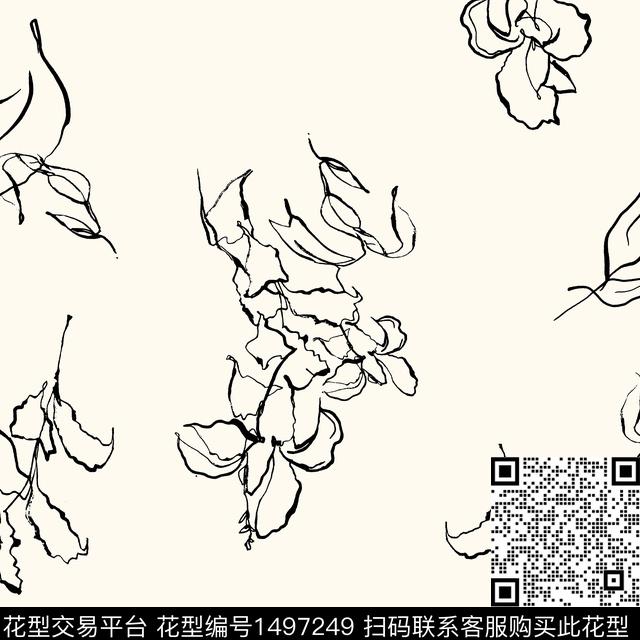 L0036.jpg - 1497249 - 线条 花卉 大牌风 - 传统印花花型 － 女装花型设计 － 瓦栏