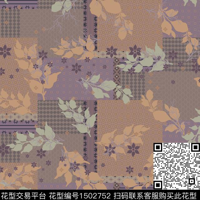 1.jpg - 1502752 - 几何 民族风 中东 - 数码印花花型 － 女装花型设计 － 瓦栏