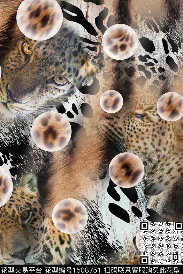 狂野抽象豹纹.jpg - 1508751 - 斑马纹 豹纹 豹子 - 数码印花花型 － 女装花型设计 － 瓦栏