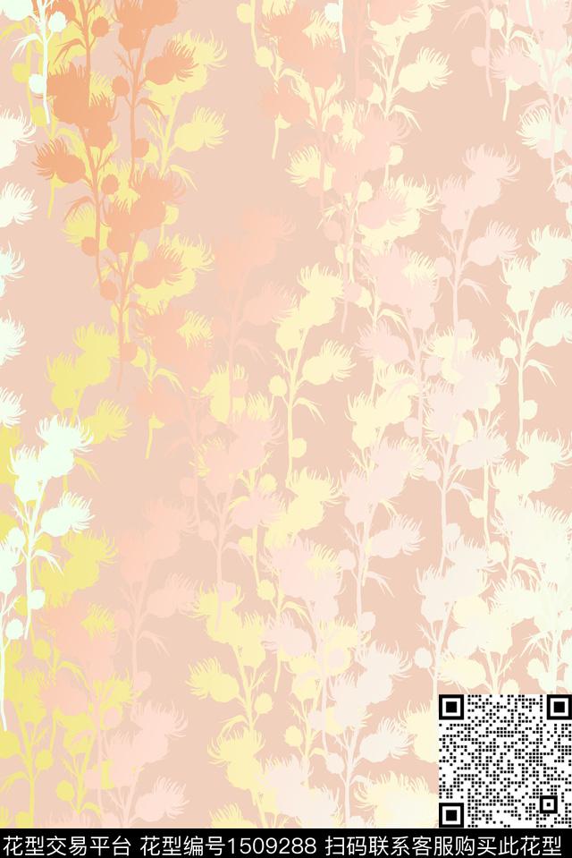 绸缎.jpg - 1509288 - 渐变 花卉 迷幻 - 数码印花花型 － 女装花型设计 － 瓦栏