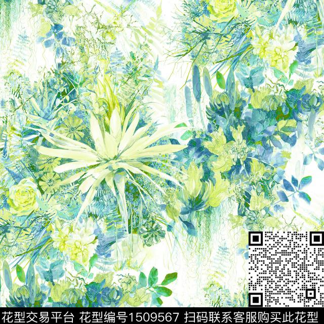 R2208053.jpg - 1509567 - 青色系 热带花型 2023 - 数码印花花型 － 女装花型设计 － 瓦栏
