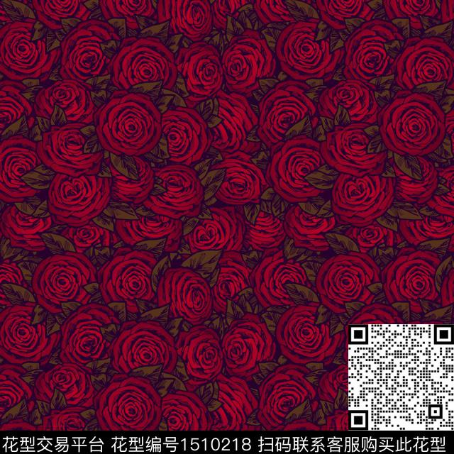 39.jpg - 1510218 - 趋势花型 哥特 玫瑰花 - 数码印花花型 － 男装花型设计 － 瓦栏