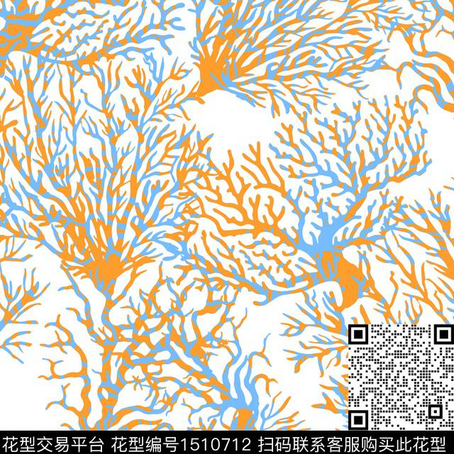 R2103035A.jpg - 1510712 - 小清新 珊瑚 热带花型 - 数码印花花型 － 女装花型设计 － 瓦栏