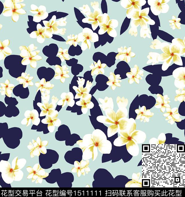 R2103047A.jpg - 1511111 - 迷彩 热带花型 栀子花 - 数码印花花型 － 女装花型设计 － 瓦栏