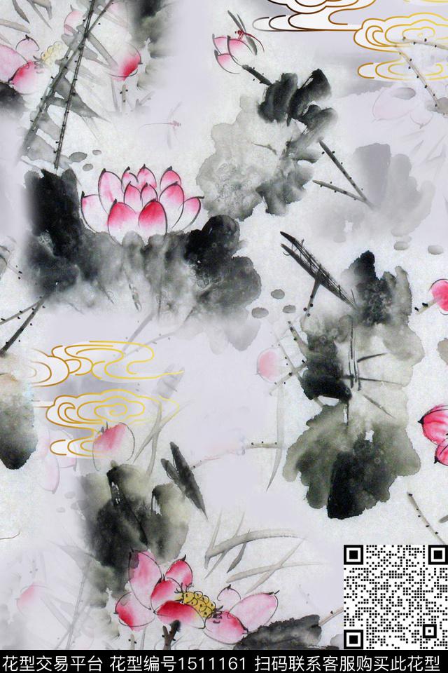 dear-20369.jpg - 1511161 - 香云纱 旗袍 中国 - 数码印花花型 － 女装花型设计 － 瓦栏