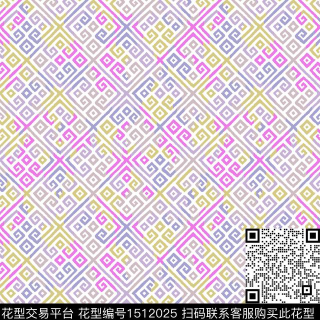 1172.jpg - 1512025 - 渐变 几何 民族风 - 传统印花花型 － 女装花型设计 － 瓦栏