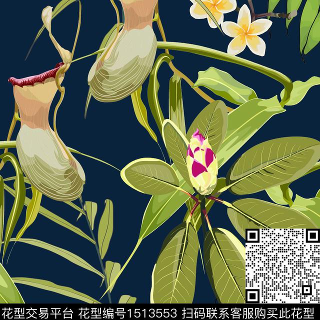 R2209124.jpg - 1513553 - 泳装 热带花型 夏威夷风 - 数码印花花型 － 女装花型设计 － 瓦栏