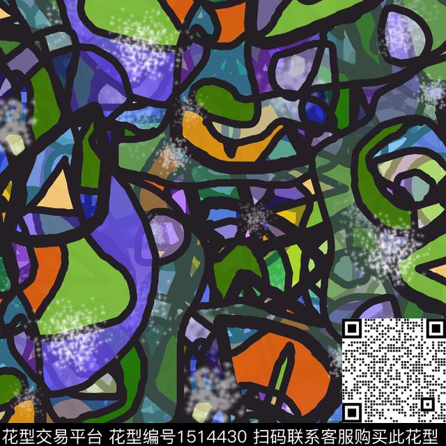 333.jpg - 1514430 - 线条 抽象 混合拼接 - 数码印花花型 － 泳装花型设计 － 瓦栏
