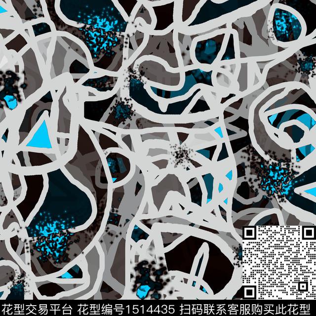 999.jpg - 1514435 - 线条 抽象 混合拼接 - 数码印花花型 － 泳装花型设计 － 瓦栏