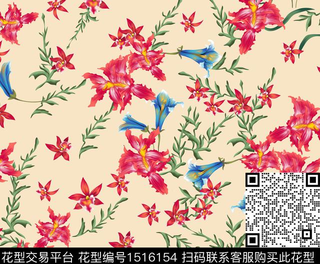 Mzh070.jpg - 1516154 - 几何 简欧 花卉 - 数码印花花型 － 女装花型设计 － 瓦栏