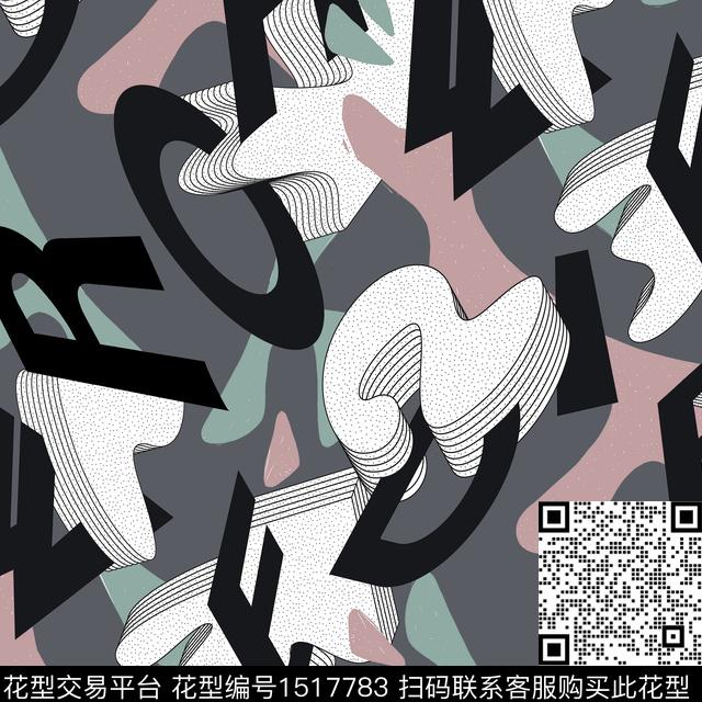 R2210109A.jpg - 1517783 - 线条 字母 迷彩 - 数码印花花型 － 男装花型设计 － 瓦栏