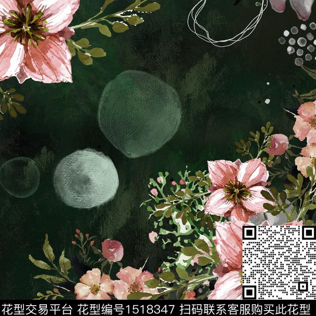 方巾5.jpg - 1518347 - 肌理 花卉 大牌风 - 数码印花花型 － 方巾花型设计 － 瓦栏