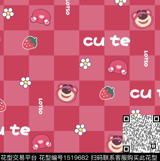 R2211036.jpg - 1519682 - 字母 格子 草莓熊 - 数码印花花型 － 童装花型设计 － 瓦栏
