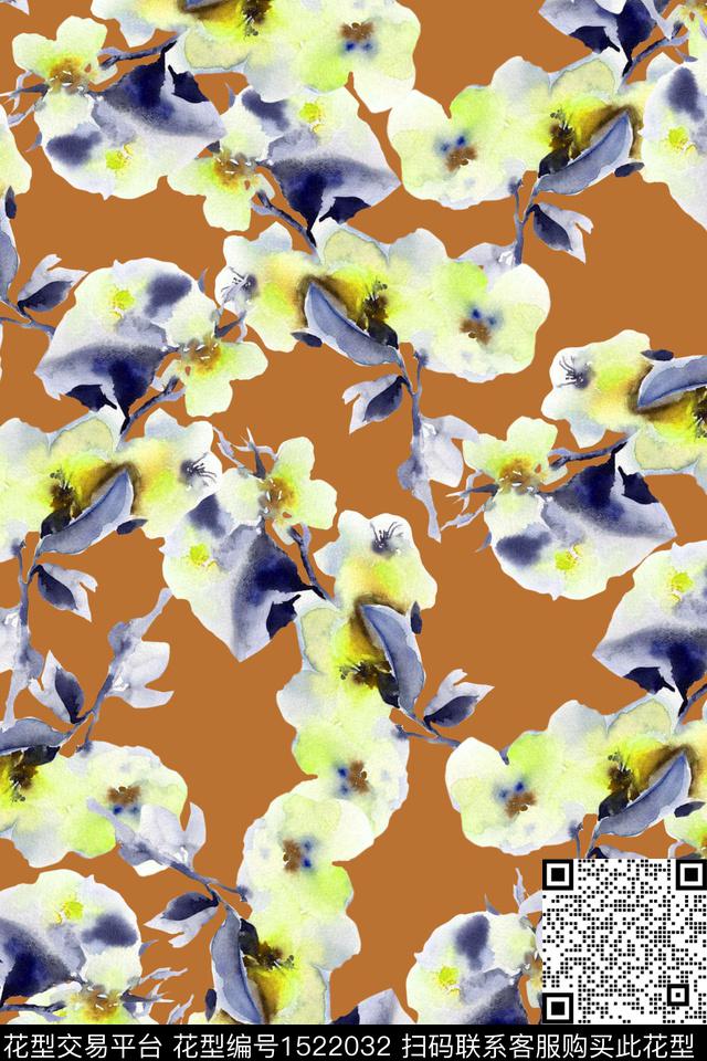 SS20221007-b.jpg - 1522032 - 水彩 女装 花卉 - 数码印花花型 － 女装花型设计 － 瓦栏