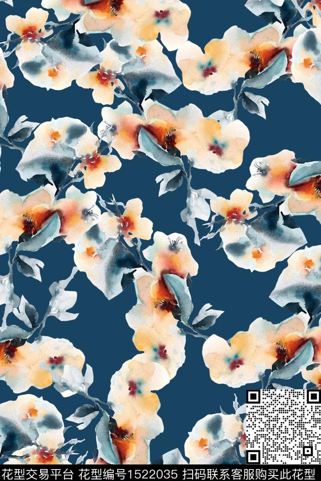 SS20221007-d.jpg - 1522035 - 水彩 女装 花卉 - 数码印花花型 － 女装花型设计 － 瓦栏