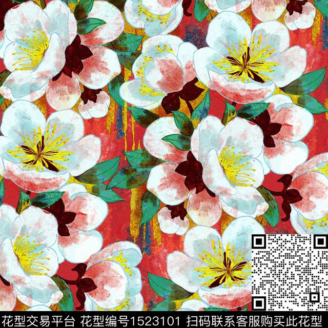 R2212045.jpg - 1523101 - 菊花 油画花型 桃花 - 数码印花花型 － 女装花型设计 － 瓦栏