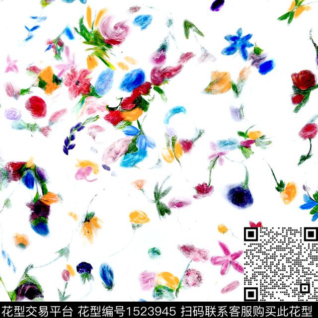 R2212074.jpg - 1523945 - 抽象花卉 油画花型 小碎花 - 数码印花花型 － 女装花型设计 － 瓦栏