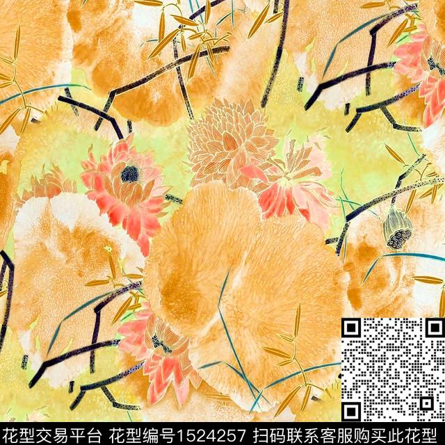 R2212095A.jpg - 1524257 - 油画花型 荷花 中国 - 数码印花花型 － 女装花型设计 － 瓦栏