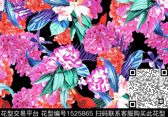 A-9.jpg - 1525865 - 大牌风 手绘 手绘花卉 - 数码印花花型 － 女装花型设计 － 瓦栏