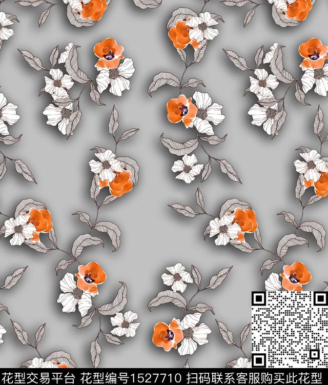OGC20373.jpg - 1527710 - 绘画 花卉 中国 - 数码印花花型 － 女装花型设计 － 瓦栏