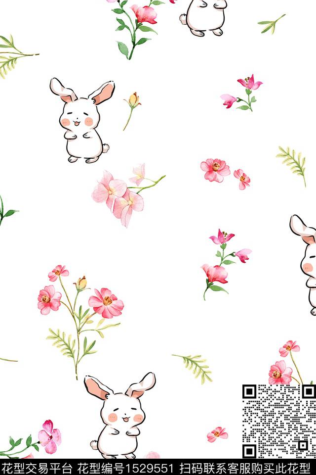 ys23-2.jpg - 1529551 - 花卉 童装 小兔子 - 数码印花花型 － 女装花型设计 － 瓦栏