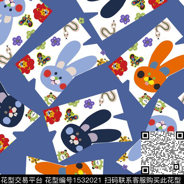 R2302042.jpg - 1532021 - 可爱 趣味 小兔子 - 数码印花花型 － 童装花型设计 － 瓦栏