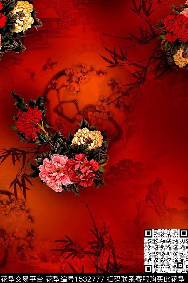 YHH01 (1).jpg - 1532777 - 香云纱 棉麻 花卉 - 数码印花花型 － 女装花型设计 － 瓦栏
