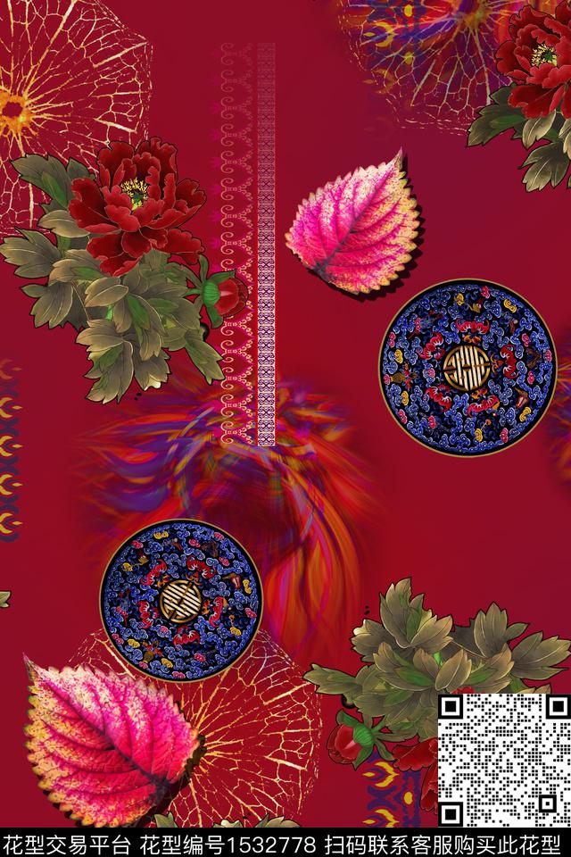 YHH01 (3).jpg - 1532778 - 香云纱 古典纹样 花卉 - 数码印花花型 － 女装花型设计 － 瓦栏
