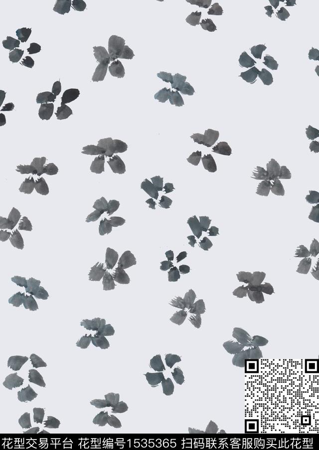 怪奇兽纹9.jpg - 1535365 - 水墨 手绘 抽象 - 数码印花花型 － 女装花型设计 － 瓦栏