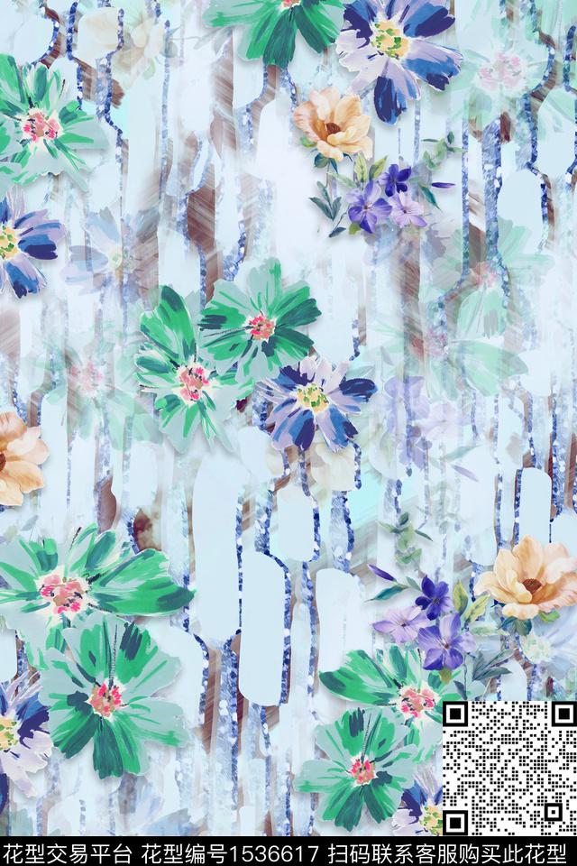 CCDC1813.jpg - 1536617 - 花卉 抽象 水彩 - 数码印花花型 － 女装花型设计 － 瓦栏