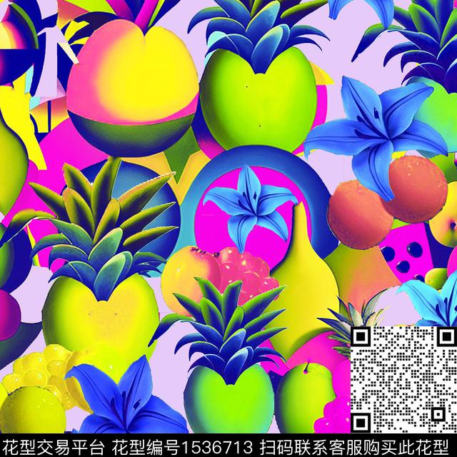 ZZ285 p or.jpg - 1536713 - 花卉 水果 热带花型 - 数码印花花型 － 泳装花型设计 － 瓦栏