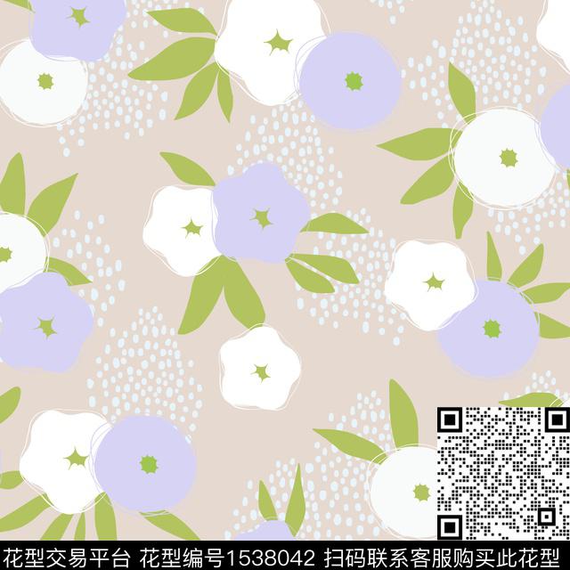 mxr 0424.jpg - 1538042 - 绿植树叶 花卉 波点 - 数码印花花型 － 女装花型设计 － 瓦栏