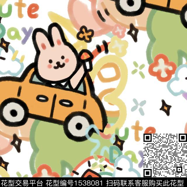 R2305020.jpg - 1538081 - 兔子 趣味 卡通动物 - 数码印花花型 － 童装花型设计 － 瓦栏