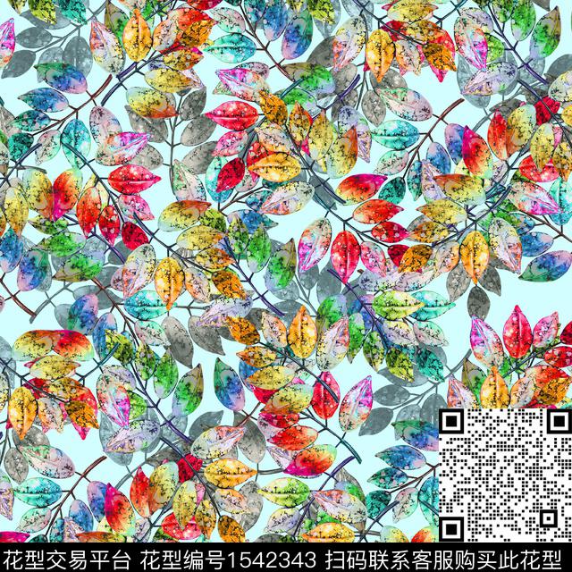 71.jpg - 1542343 - 花卉 叶子 泳装 - 数码印花花型 － 泳装花型设计 － 瓦栏