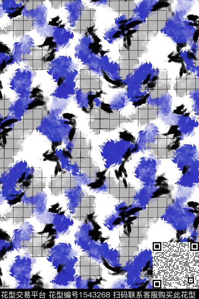 迷彩01.jpg - 1543268 - 抽象 笔触 迷彩 - 数码印花花型 － 男装花型设计 － 瓦栏