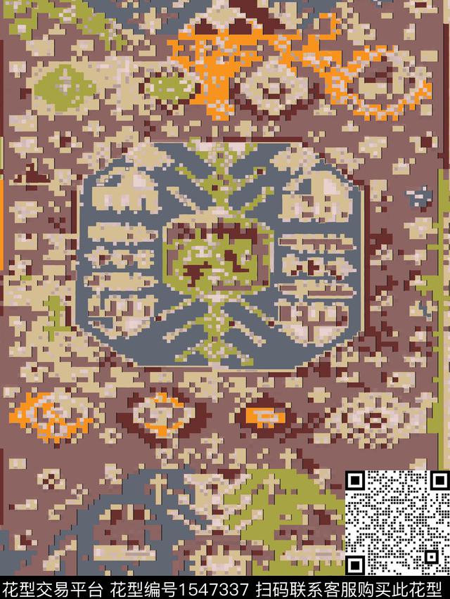ZZ189.jpg - 1547337 - 民族风 马赛克 地毯 - 数码印花花型 － 其他花型设计 － 瓦栏
