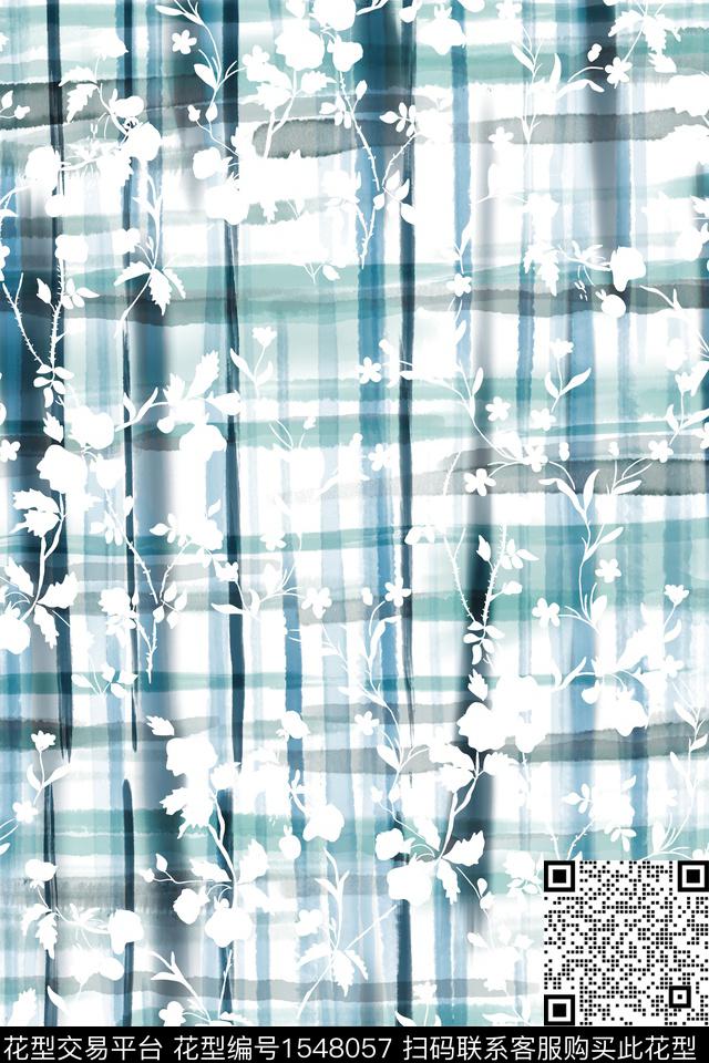 XZ4979.jpg - 1548057 - 水彩 条纹 格子 - 数码印花花型 － 女装花型设计 － 瓦栏