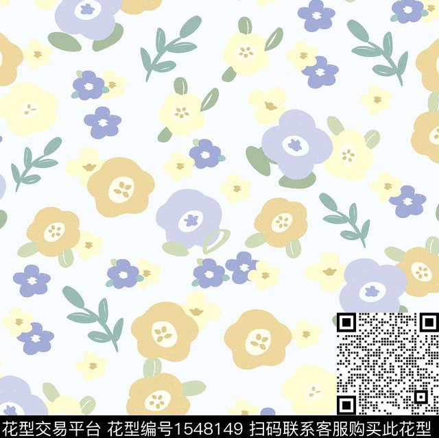 R2307050A.jpg - 1548149 - 小碎花 清新淡雅 花卉 - 数码印花花型 － 童装花型设计 － 瓦栏