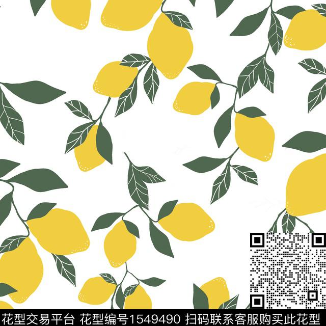 H-073.jpg - 1549490 - 趣味 水果 叶子 - 数码印花花型 － 女装花型设计 － 瓦栏