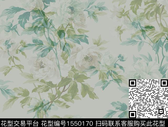 花卉-1.jpg - 1550170 - 手绘花卉 床品 花卉 - 数码印花花型 － 床品花型设计 － 瓦栏